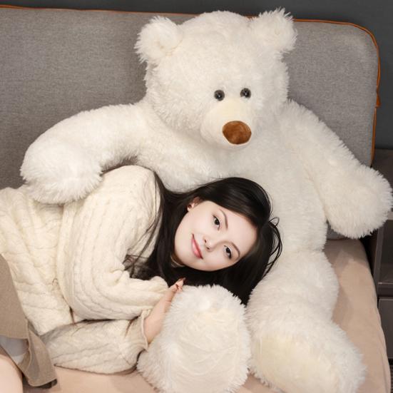 Large Cuddly Animal Stuffed Mother Baby Polar Bear Elephant Plush Toy Huggable Sleep Companion Gift for Kids Birthdays Home Decor
