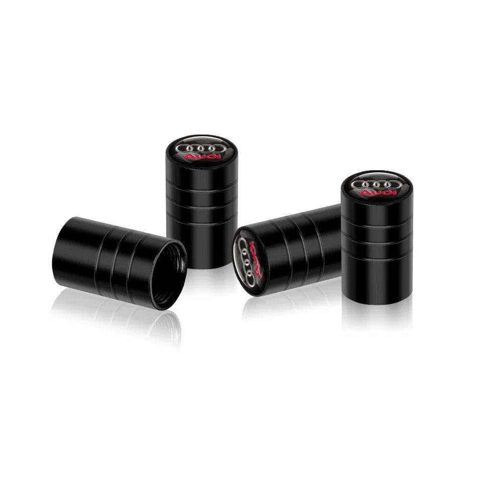For Audi 8P 4Pcs 3D Metal Wheel Tire Valve Caps Dust-proof Cover For Audi TT A3 Q3 A6 C6 Q5 Q2 A7 RS Sline S5 S4 A4 B9 A5 Q7 Car Accessories