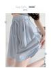 Women's High-Waist Blue Ice Silk Wide-Leg Shorts - Summer 2025 Mid-Length Casual Sportswear