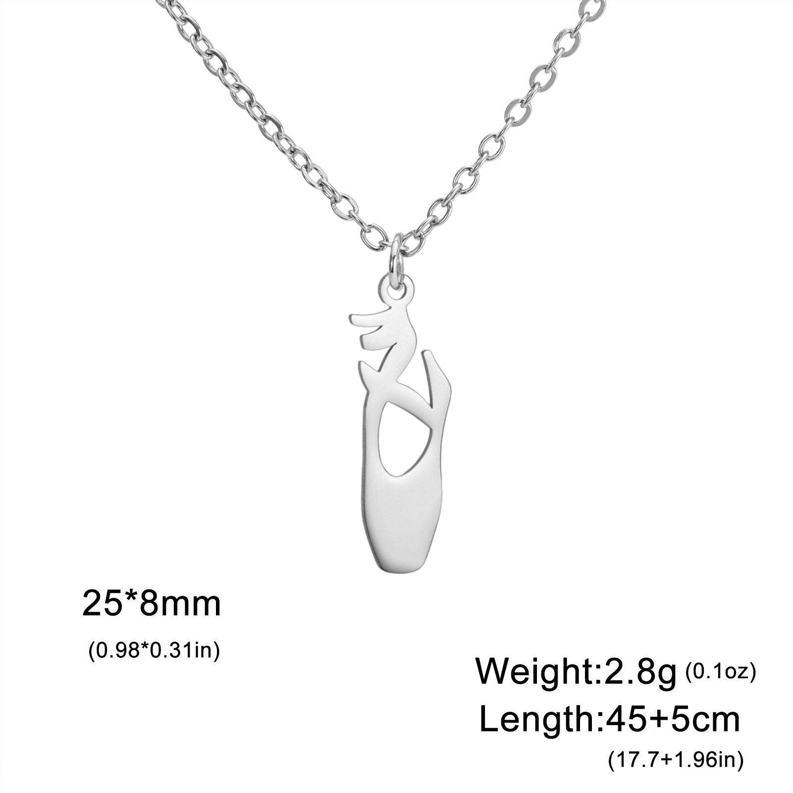 Ballet Shoe Pendant Stainless Steel Necklace For Men And Women fashionable Ballet Enthusiast Gift Jewelry Gift New Style