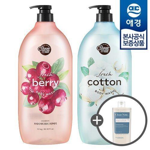 

Shower Mate Fresh Body Wash 1.2kg x2 + 180ml Body Wash Free_684386 Clean Cotton