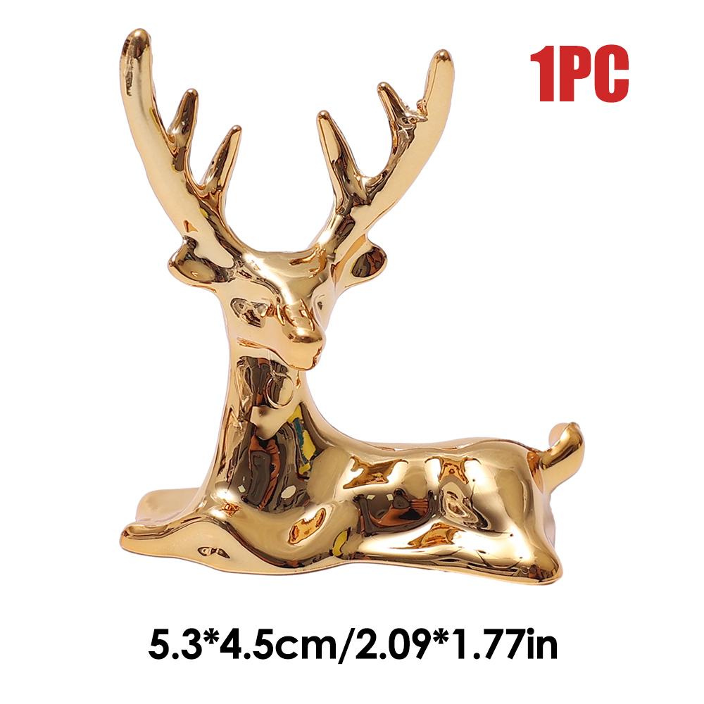 Bilsimulering Gullhjortstatue Skandinavisk stil Mini hjort Bilpynt Midtkonsoll Bakspeildekorasjon