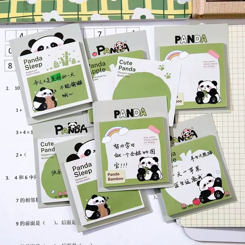 Kawai Stationery Panda Note Pad Cute and Beautiful Tearable Sticky Cartoon Notepad Simple Portable Ins Style Small Book Lovely
