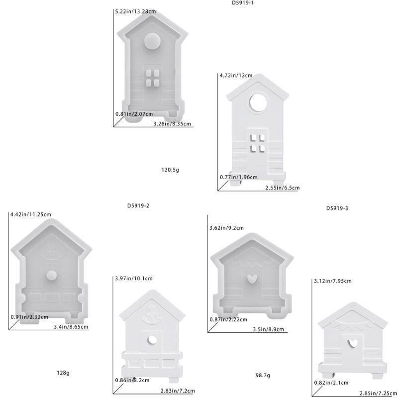 Food Grade Silicones Mold DIY Coastal House Shape Ornament Home Decors Crafting Mould With Intricate Detail