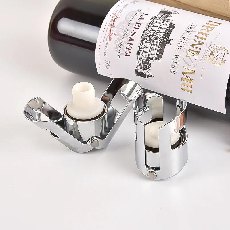 Wine Bottle Stopper Wine Beer Bottle Cork Plug Stainless Steel Champagne Sparkling Stopper Bar Tools 1PC Sealing Bottle Cap