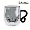 8.45/6.76oz Cute Cat Glass Cups Double-Walled Heat Resistant Milk Coffee Mug for Home Use Summer Winter Drinkware Gift Water Cup
