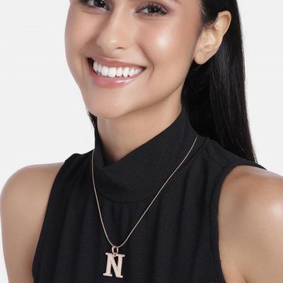 Estelle - Rose Gold Plated "N" Pendant