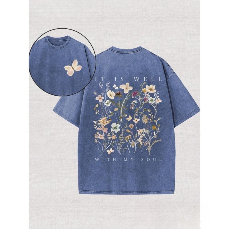 

Men s Vintage Washed Pure Cotton Oversized T-Shirt Suitable for Outdoor Activities, Parties & Holiday Gifts - Loose Fit Casual Streetwear 5XL синій