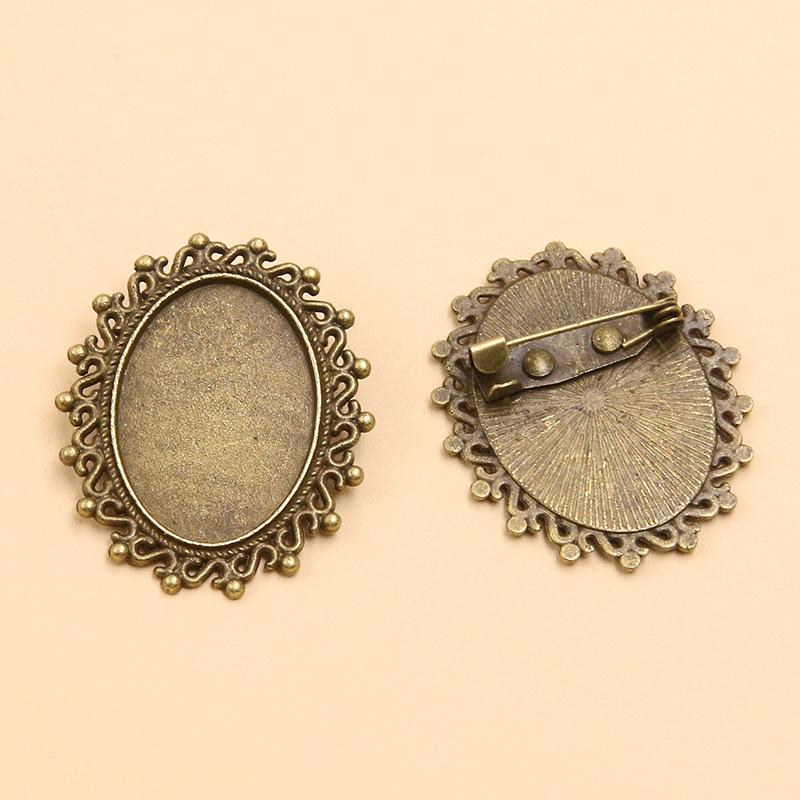 7 Styles 18x25mm Gem Brooch & Pendant Base Holder for DIY Accessories
