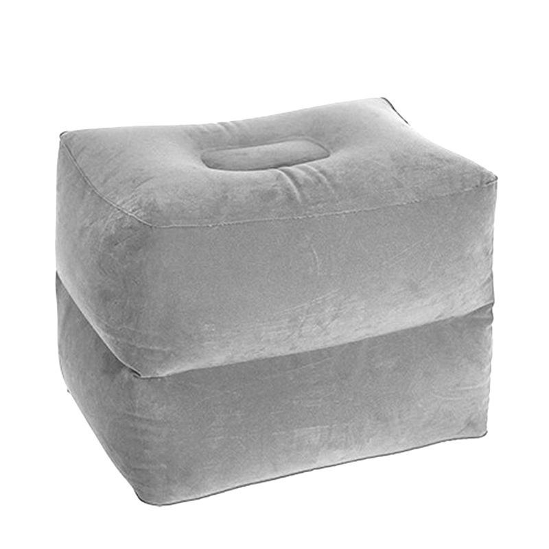 Inflatable Foot Cushion PVC Flocked Three-layer Foot Cushion Long-distance Airplane Travel Footrest Cushion Can Be Changed Layer Inflatable Footstool