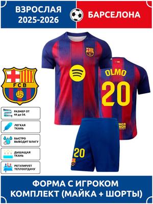Barcelona Olmo Adult Football Jersey #20 Champions League Edition Football Jerseys Training Suit Set