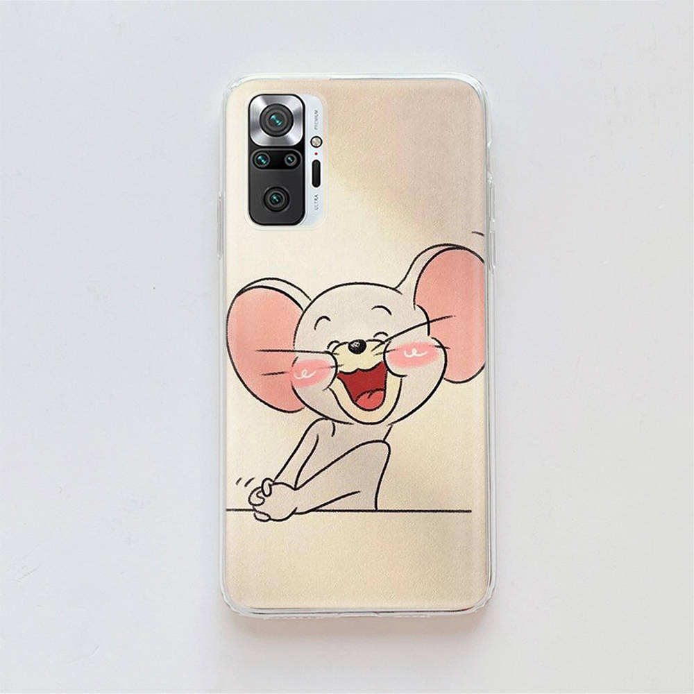 Transparente Hülle für Samsung A04 A14 A23 A34 A54 M23 M33 M52 M53 Realme Narzo 50 50I 50a Prime C35 C55 C30S 10 9 Pro T-95 Niedliche Tom Jerry Katze