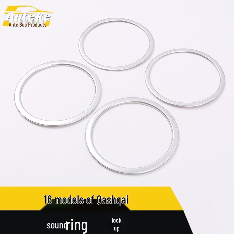 16 Qashqai Audio Speaker Bright Ring Decorative Frame - Electroplated Cover Patch for Car Accessories