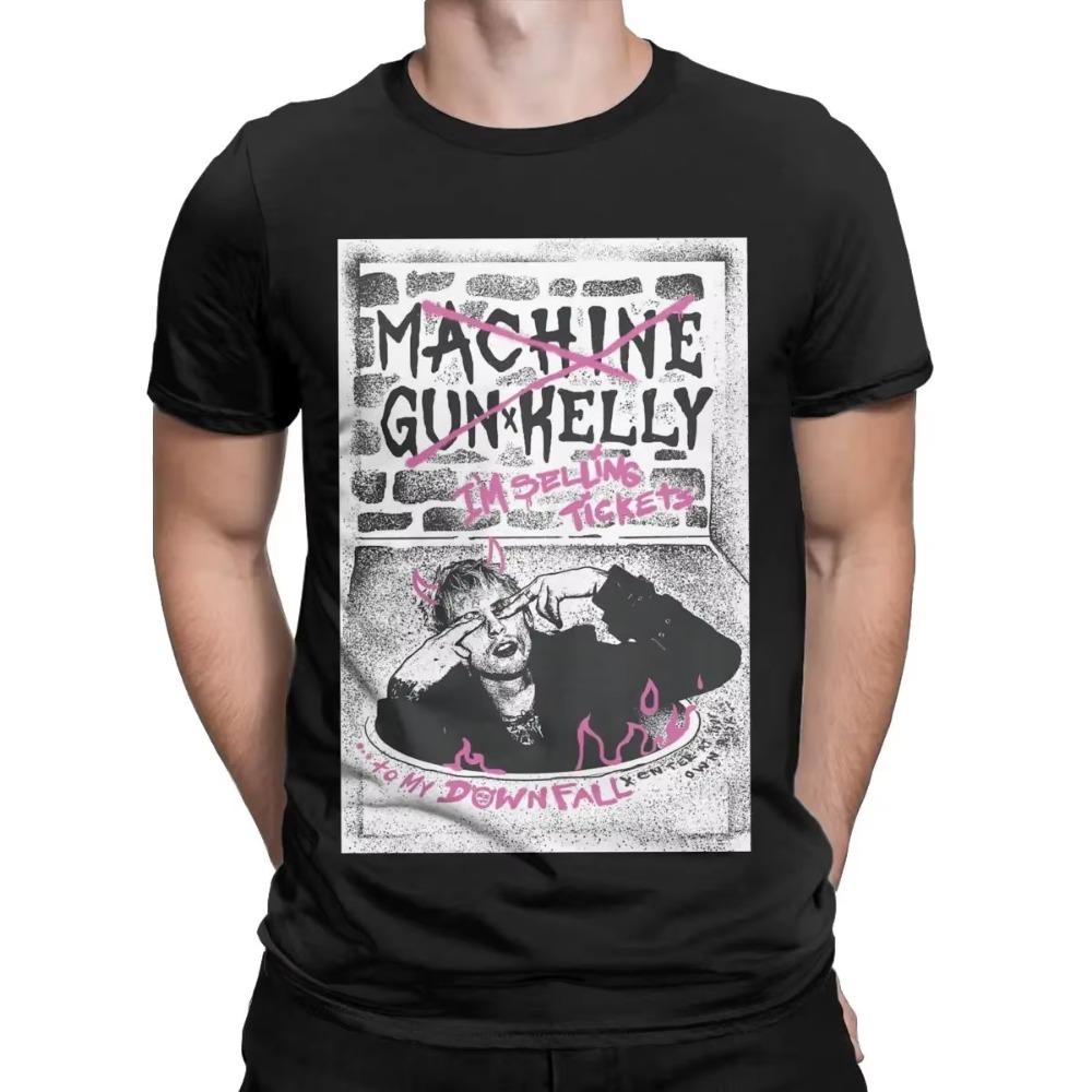 008 MGK Vstupenka na turné Koncert Ďábel Machine Gun Kelly Pánská ležérní bavlněná trička s krátkým rukávem 4XL 5XL Topy