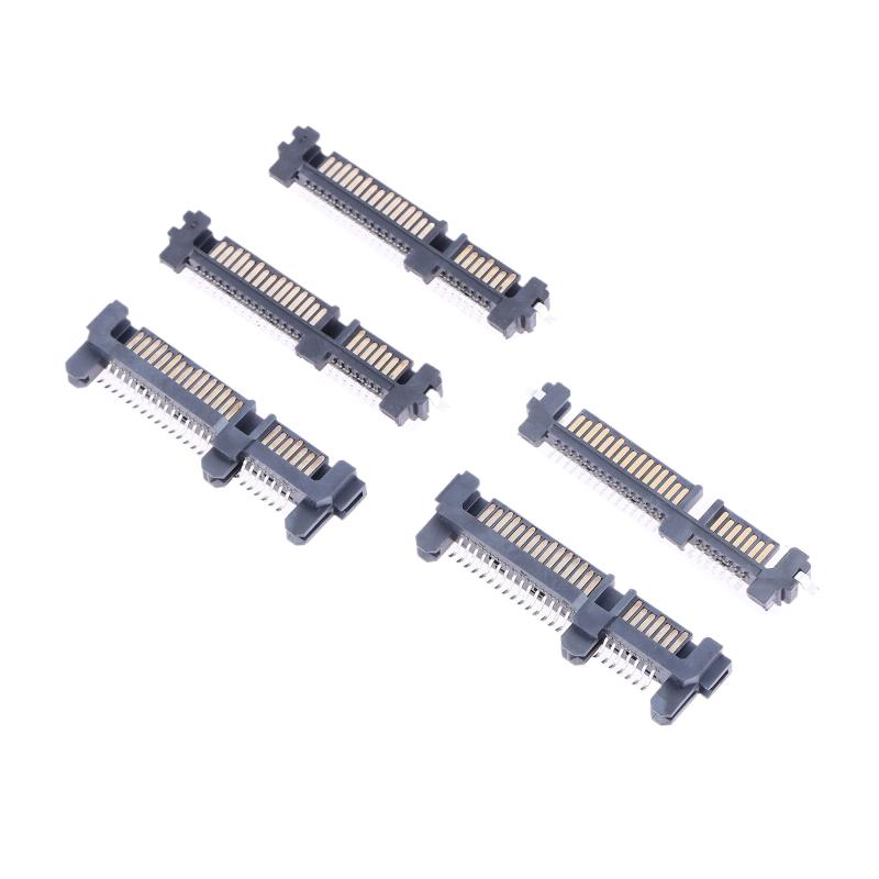 5 Adet Sata Arayüz Soketi Ssd Katı Hal Sürücü Yuvası 7+15P 22Pin Erkek Konnektör Yuvası Batık Plaka Yama Tipi Konnektör Portu