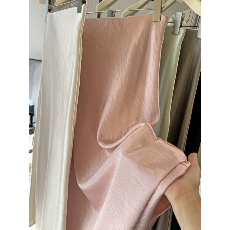 Acetate Satin Fishtail Skirt Femininity Simple Drape Thin Buttocks a Word Medium and Long Skirt
