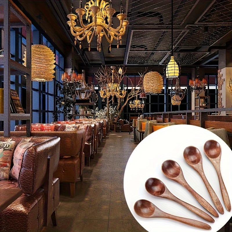 5pcs Handcrafted Wooden Tea Spoons, Mini Cooking Seasoning Spoons, Wooden Honey Dippers