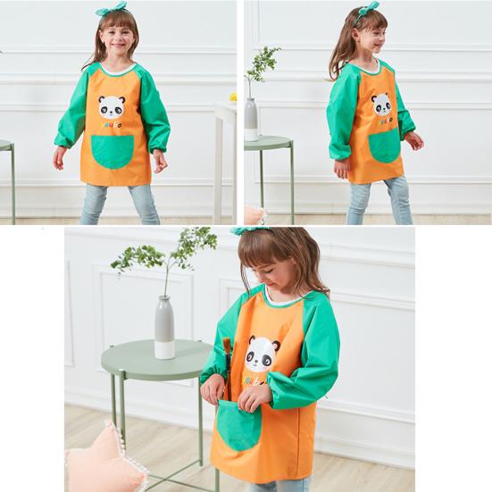 

Водонепроницаемый детский фартук с рисунком панды для рисования и кормления, халат с отрыжкой слюной