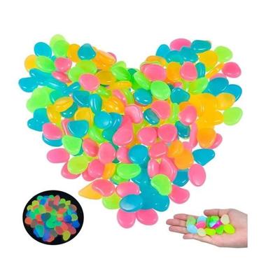 100 Pieces Luminous Stones - Luminous Pebble - Fluorescent Pebbles - Garden Decoration
