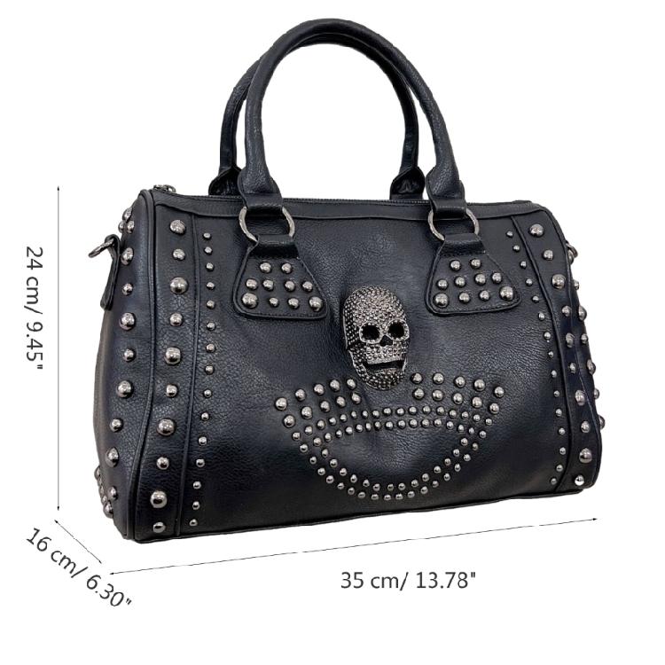 Versatile Shoulder Bag Rivet Messenger Bag for Teen Girl Handbag Crossbody Bag