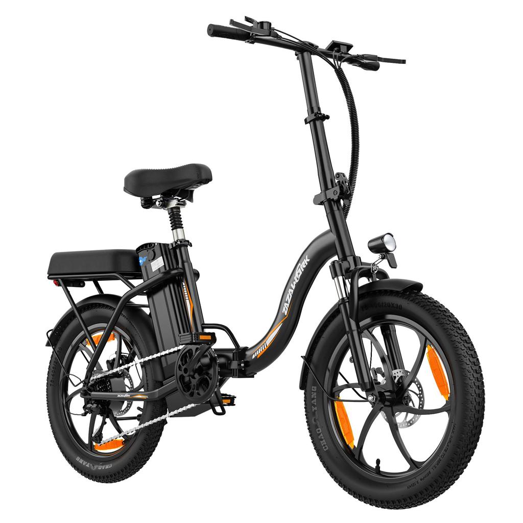 ZAZAWORK C16 City Folding Electric Bicycle 250W Motor 20 Inch Fat Tires 120Kg Load Outdoor Ride E-Bike With Tow Seat