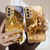 A Lovely Golden Steed For Samsung A50 A51 A52 A53 A54 A55 A56 14 15 13 16 26 31 32 33 34 35 70 71 72 73 Golden Glass Phone Case