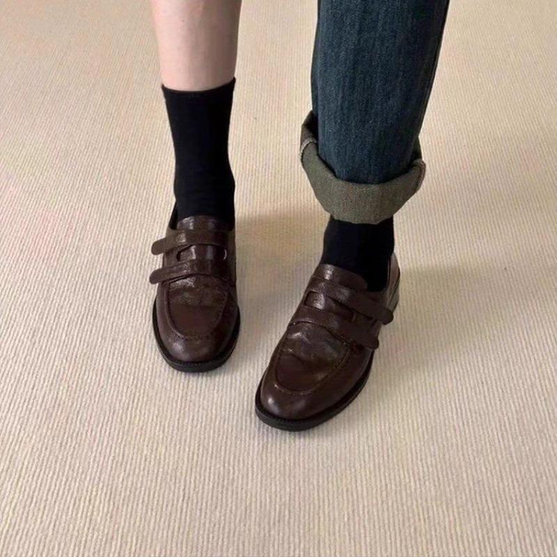 Velcro Shoes - New Style Vintage Women's Shoes with Thick Heels and Soft Soles, Single Shoes