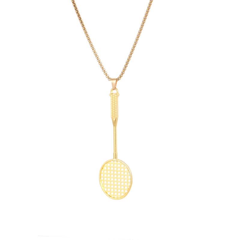Simple Badminton Racket Necklace for Men and Women, Versatile Punk Hip-hop Pendant Pendant