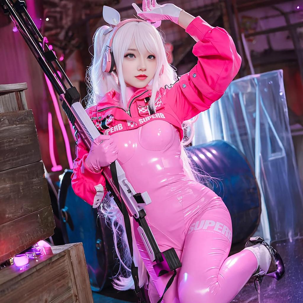 Milky Time Victory Goddess NIKKE Alice Cosplay Bodysuit Pink Halloween