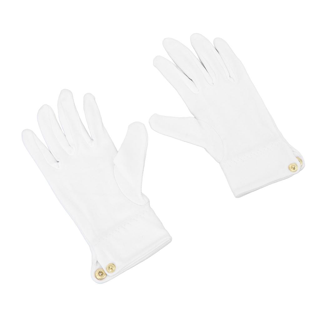 2pcs Billiard Gloves Competition Referee Gloves Professional White Gloves with Snap Cuff Polyester Cotton