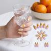 1 Set 3D Press On Nails Easy Removal Almond French Tip Stick-on Fake Nails Full Cover Glue On False Nails Women DIY Manicure Supplies
