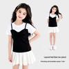 TuTu Elephant Girls' Antibacterial Faux Two-Piece Summer T-Shirt