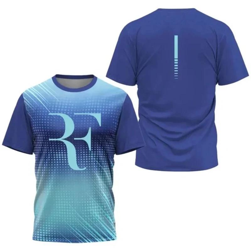 Nuova T-shirt in Mesh a Rapida Asciugatura Estiva da Uomo e Donna Tuta da Allenamento per il Tennis T-shirt Sportiva Casual Commemorativa del Ritiro di Roger Federer