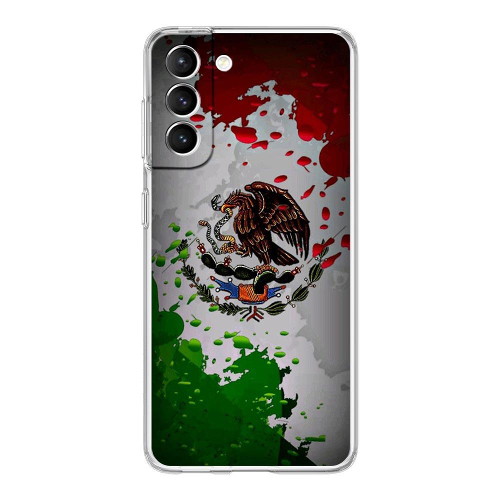 Mexico Flag Clear Phone Case For Samsung Galaxy S24 Plus S23 FE S22 S21 S20 Ultra 5G S10 S10E S9 S8 Soft Silicone Cover