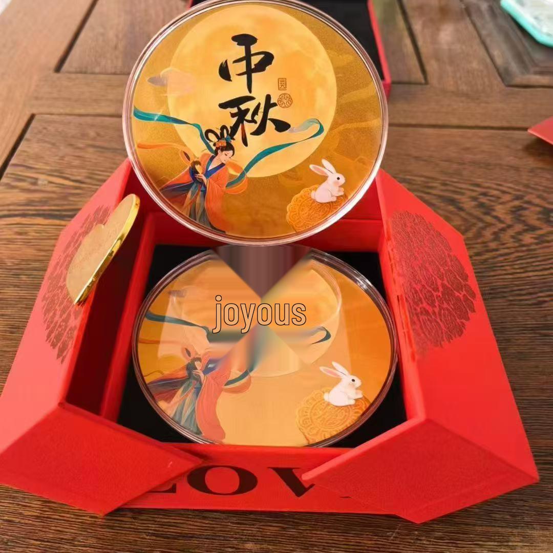 999 Pure Gold Mid-Autumn Creative Gift Set: Golden Disc for Family Reunion, Ideal for Elders
