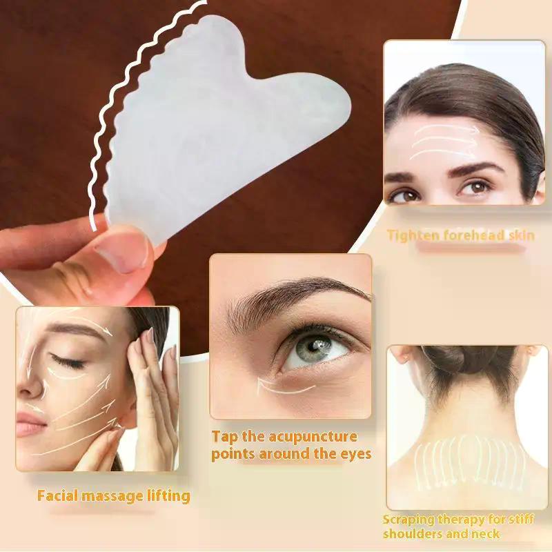 1Pcs Resin Gua Sha Scraper Facial Massager Tool Guasha Massage Board Face Lift Slim Scraper Scraping Plate