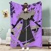 Sosuke Aizen Throw Lightweight 240G Flannel Blanket Soft Skin-Friendly For Summer Cooling
