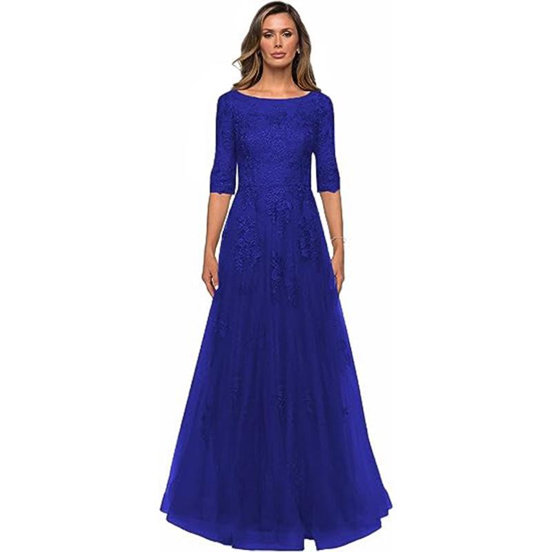 Abendkleid Elegantes Spitzen Brautkleid Damen Formell Ärmel Tante Kleid Kleid