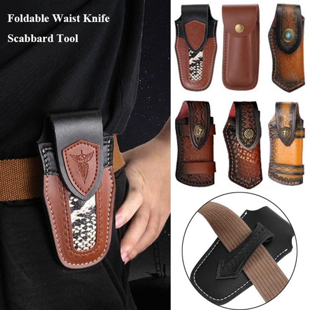 Foldable Waist Knife Scabbard 6 Styles Leather Sheath High Quality Case Holder  Outdoor Tool