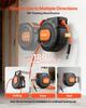 Retractable Air Hose Reel, 15m x 9.5mm PVC Air Hose Max 300PSI, Enclosed Air-Compressor Hoses Reel Auto Rewind with 1m Lead in, 180° Swivel