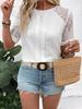 2025 European and American Casual Lace Short-Sleeved Pullover Shirt