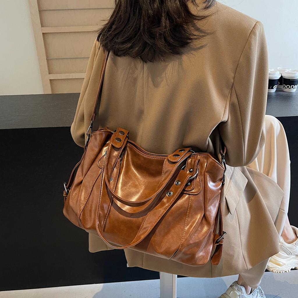 Womens PU Leather Tote Bag Large Capacity Shoulder Bag Messenger Bag Top Handlebag Hobo Bags for Work