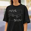 Vintage Michelangelo Creation Of Adam One Line Art T Shirt Minimal Aesthetic Cotton For Lovers Vintage Casual