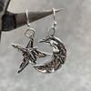 Retro Boho Moon And Star Silvery Dangle Earrings For Women Unique Daily Party Jewelry Birthday Anniversary Mother's Day Gift