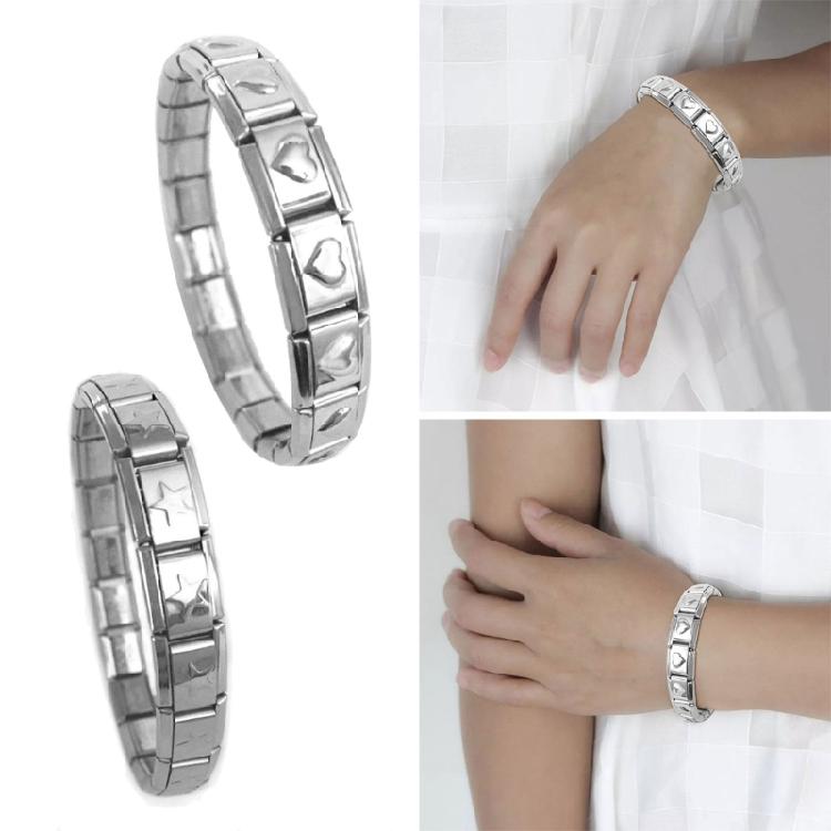 

Простой эластичный браслет с пентаграммой, звездой и сердцем, эластичный браслет из нержавеющей стали, браслеты, модные ювелирные изделия