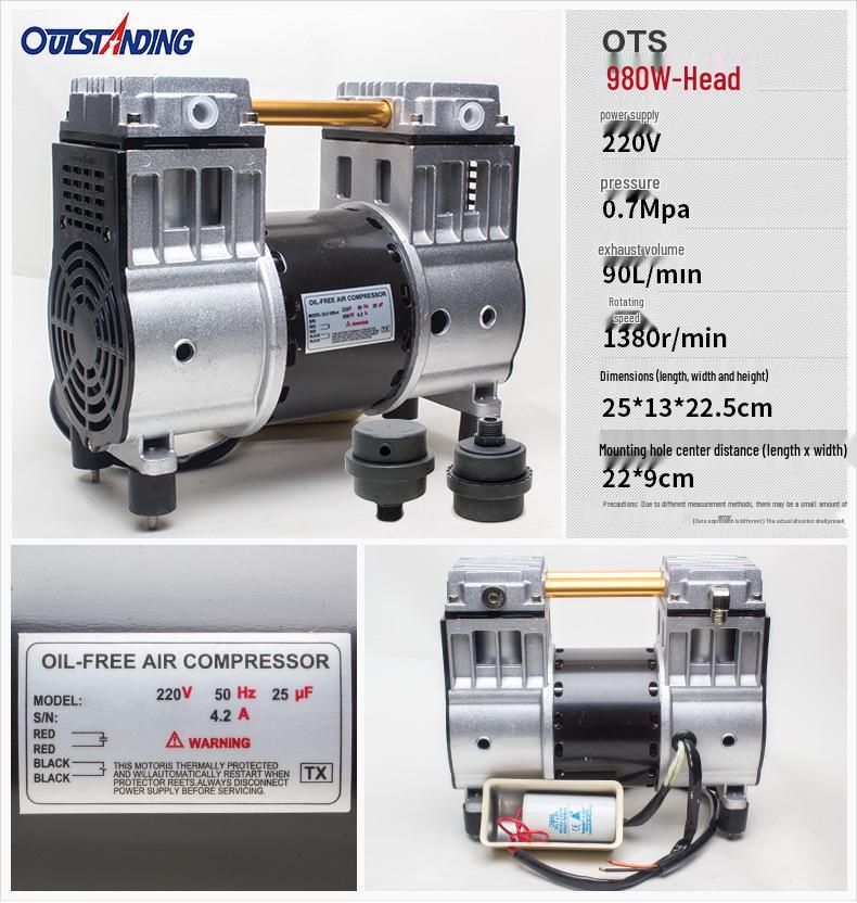 Aotusi Silent Oil-Free Air Compressor Pump Head 550W-1500W