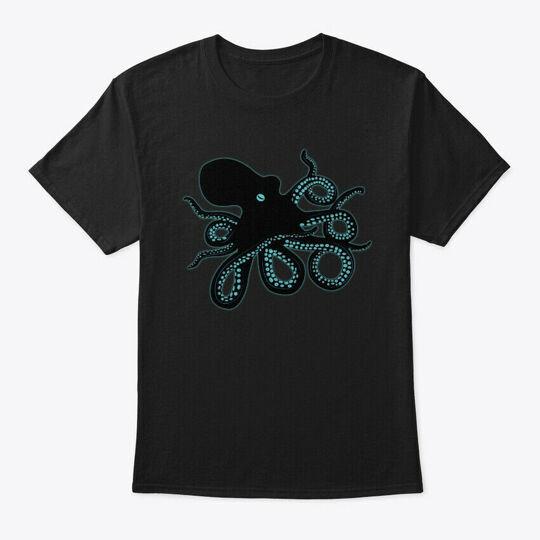 Octopus Glow Tee T-Shirt Made in the USA Size S to 5XL