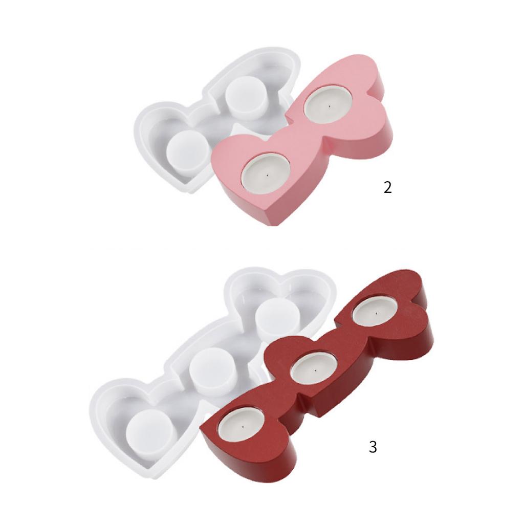 Love Heart Candle Holder Mold Handmade Concrete Gypsum Molds Silicone Candlesticks Resin Molds Decorations DIY Craft