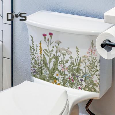 1 Blatt Toilettenaufkleber Grüne Pflanze Wandaufkleber Selbstklebender Blumenaufkleber Abnehmbare Wandkunst Aufkleber Badezimmer Wohnzimmer Dekor