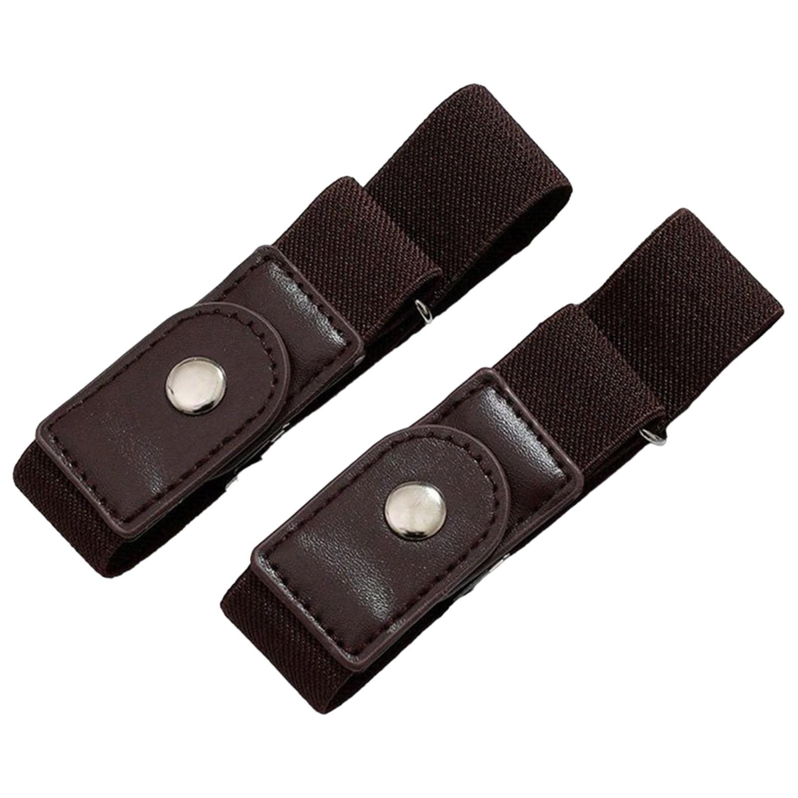 

Belt Tighten Waist Button Belt No Sew Waist Buttons Jean Button Stretch Adjustable Waist Buckle Quick Button Pant Belt темно-коричневого